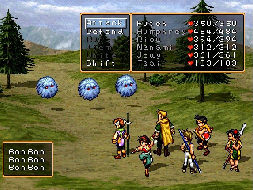 Game RPG PS1 Suikoden II gameplay