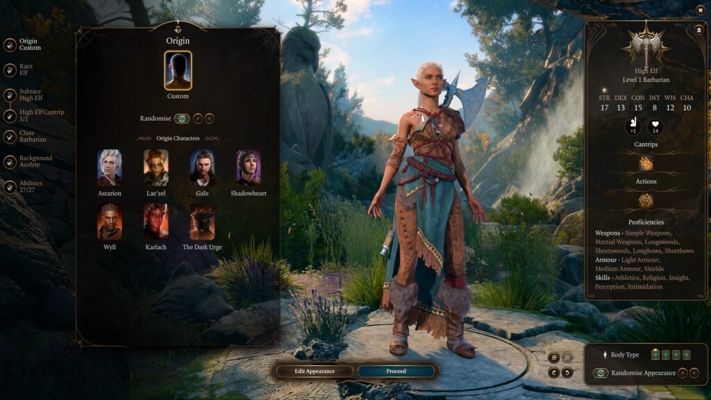 Baldur's Gate 3 Character Creations Origin