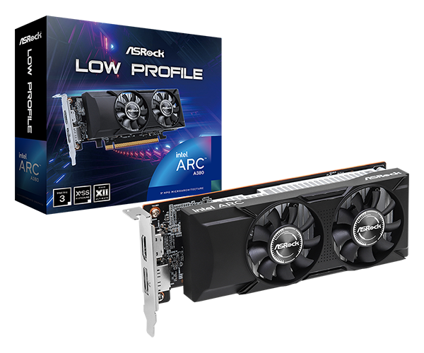 VGA Murah ASROCK Intel ARC A380 6GB GDDR6 LP - Low Profile