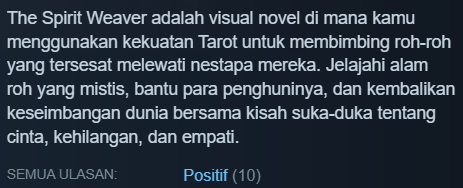 The Spirit Weaver 100 % Positive di minggu pertama perilisan