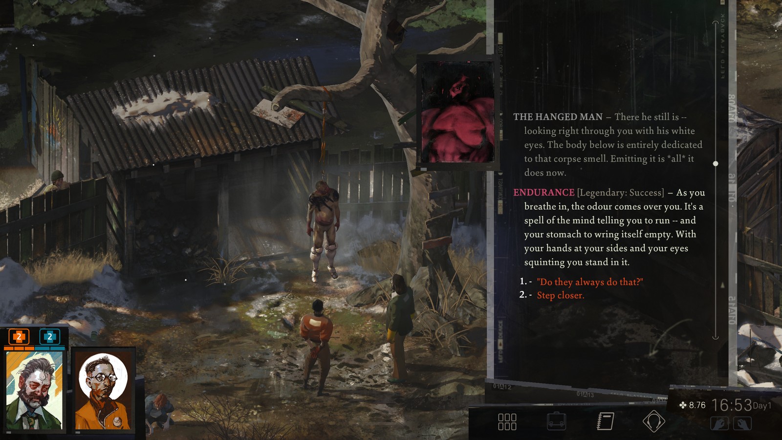 Disco Elysium Mayat Menggantung